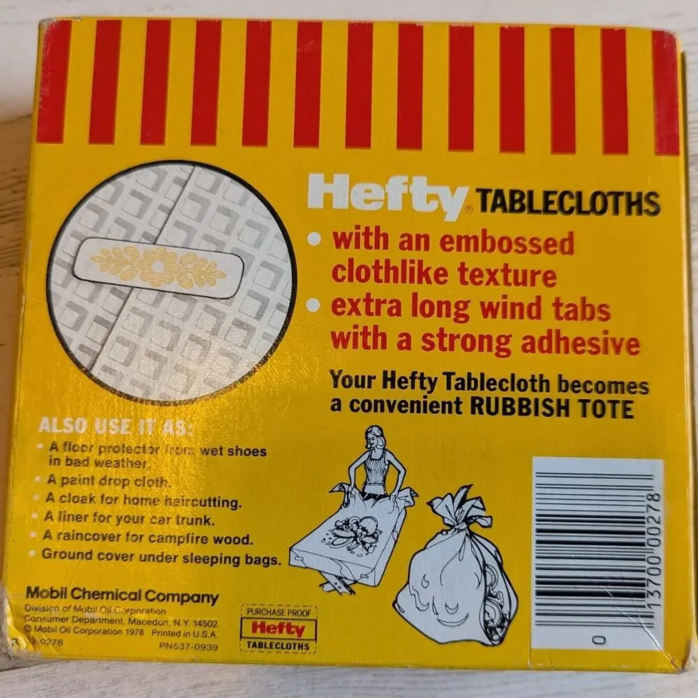 Vintage 1978 Hefty Plastic Tablecloths Set of 2 Original Box Movie Prop